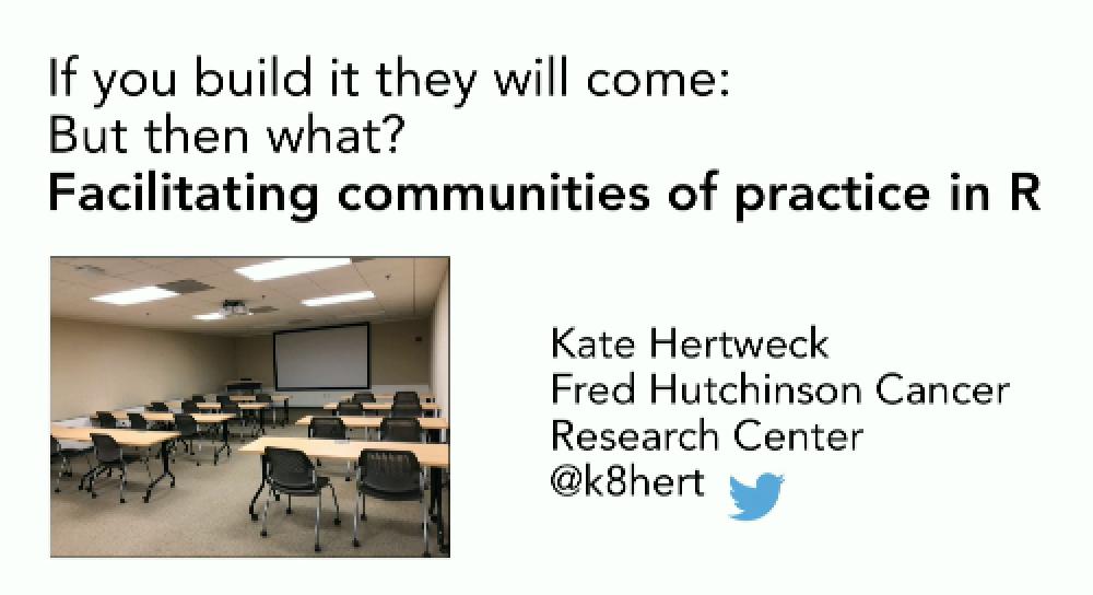 If you build it, they will come...but then what? Facilitating communities of practice in R